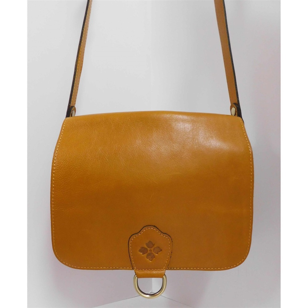 Patricia Nash‎ Ilina Cognac Brown Vintage Distressed Leather Crossbody Bag